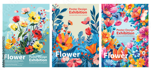 Bright Floral Poster Design for Exhibition.