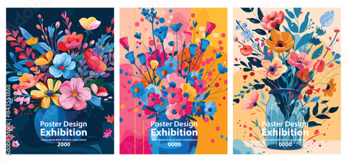 Wallpaper Mural Vibrant Floral Exhibition Poster Design. Torontodigital.ca