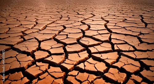 Cracked dry land without water photo