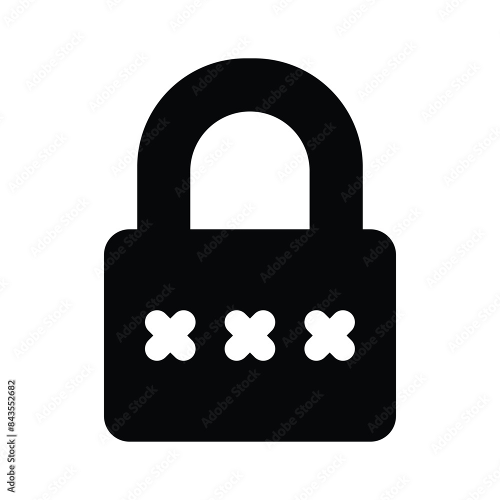 Password on padlock, icon of security protection Password on padlock, icon of security protection