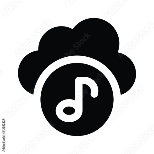 Creatively designed icon of cloud music, ready to use in websites and mobile apps