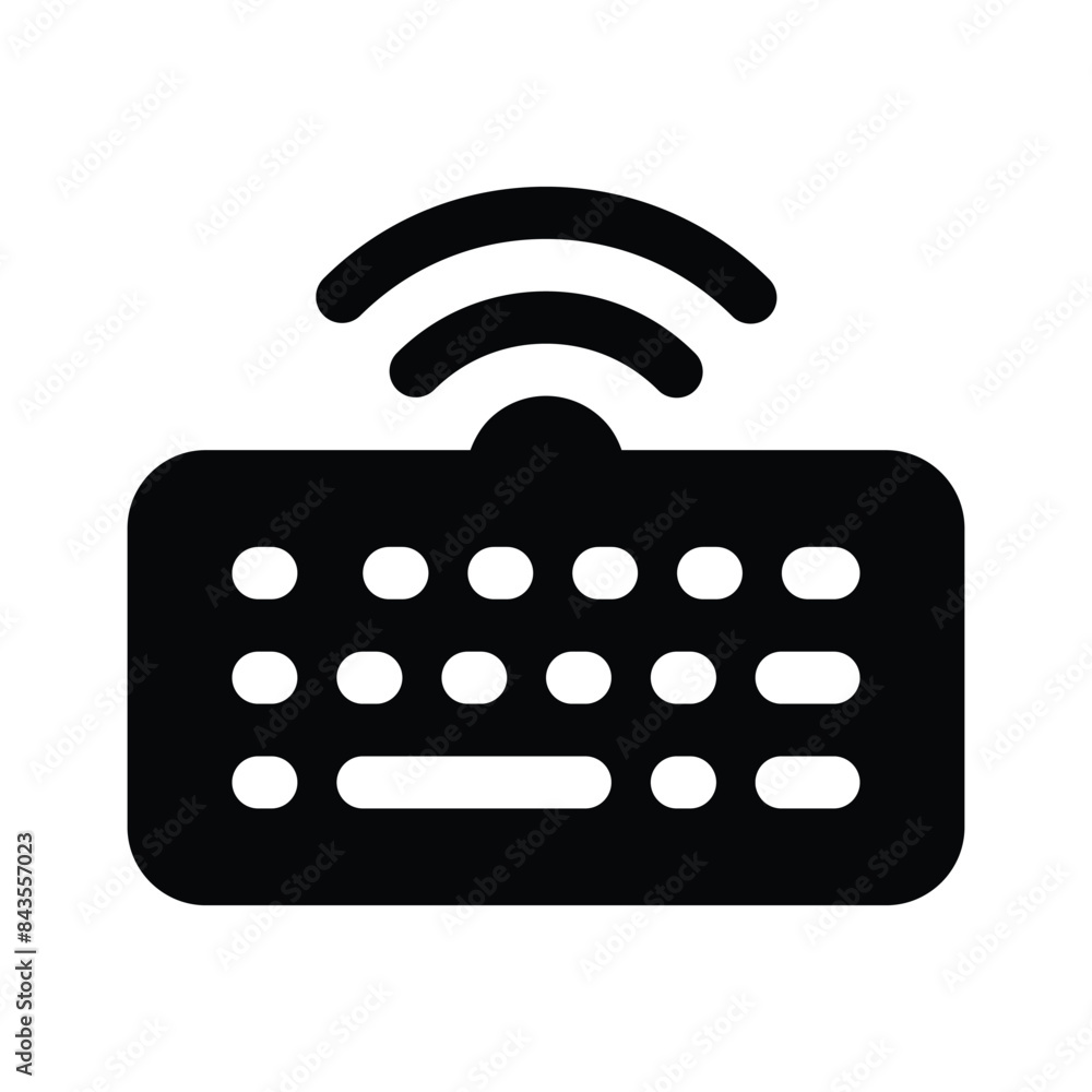 Icon of wireless keyboard in modern style Icon of wireless keyboard in modern style