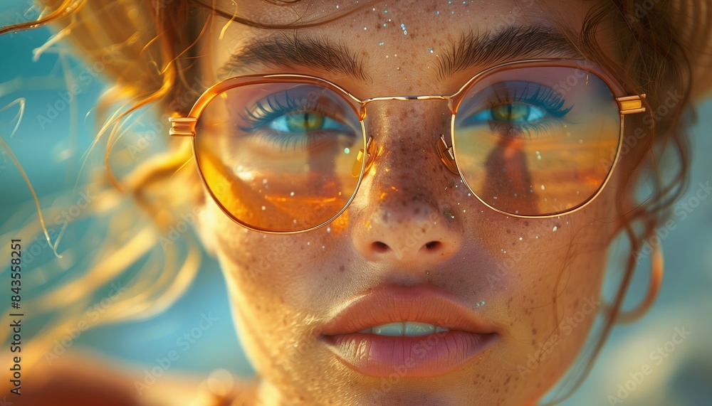 portrait of the child in the pool