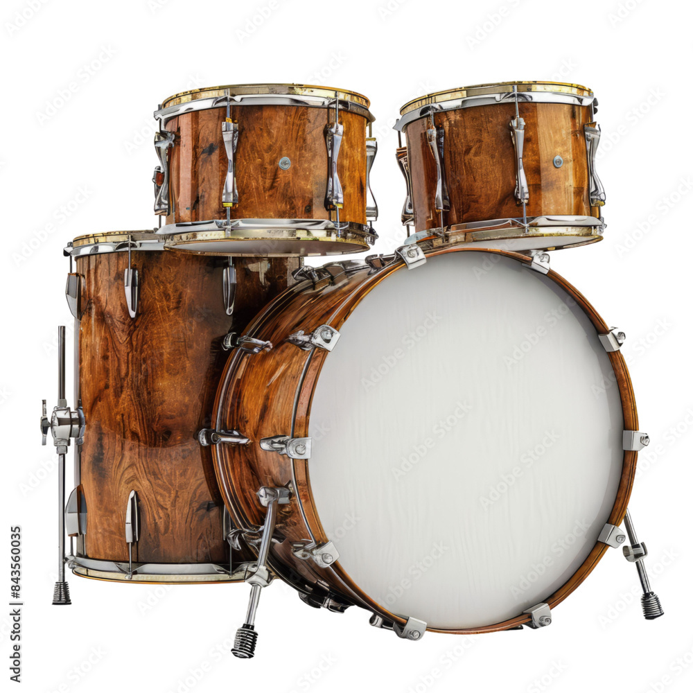 Wooden Drum Set isolated on transparent background. Wooden Drum Set isolated on transparent background.