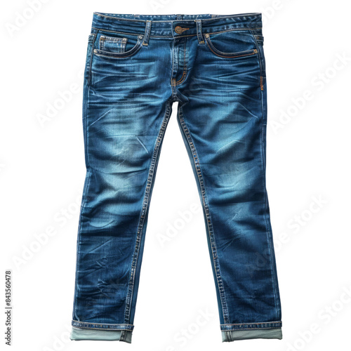 Blue Jeans isolated on transparent background.