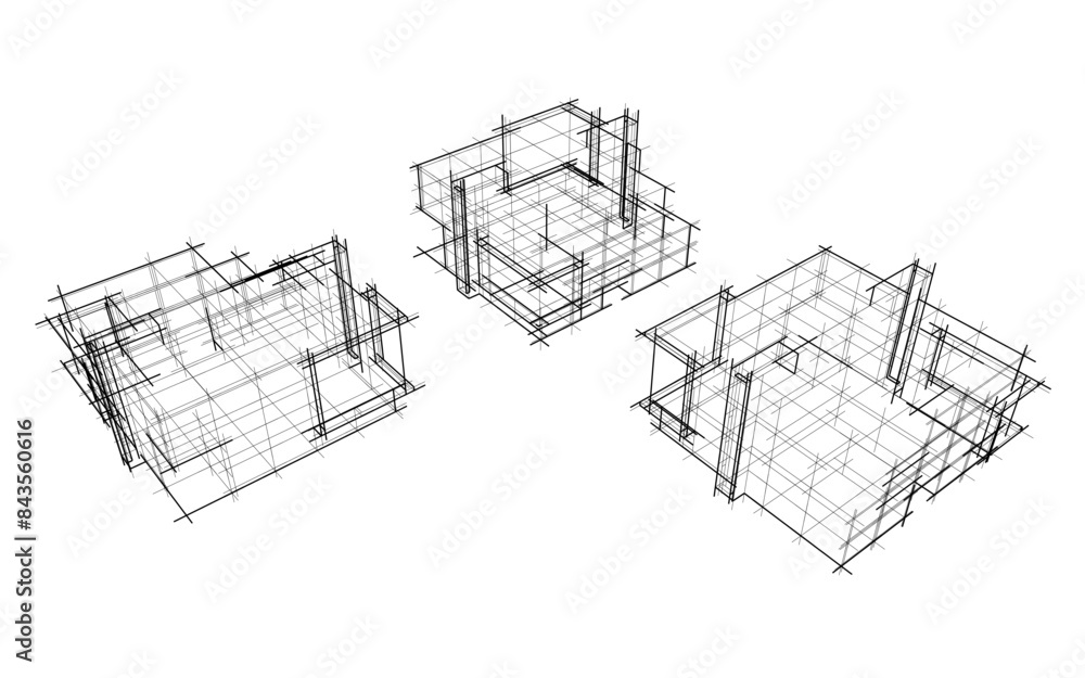 architectural drawing 3d vector illustration architectural drawing 3d vector illustration