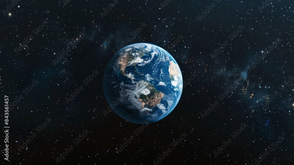 Beautiful view of Earth from space surrounded by the vastness of the universe. Emphasizing the beauty and isolation of our planet Beautiful view of Earth from space surrounded by the vastness of the universe. Emphasizing the beauty and isolation of our planet