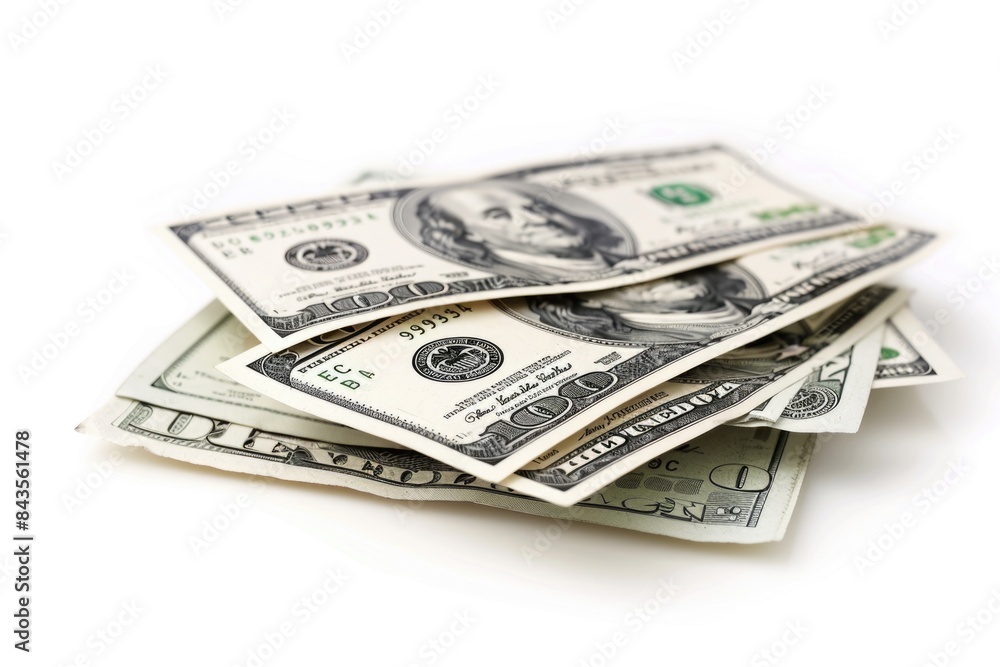 Dollar bills on a white background. Dollar bills on a white background.