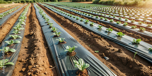 Fields blanketed in biodegradable mulch films that enrich the soil and suppress weeds