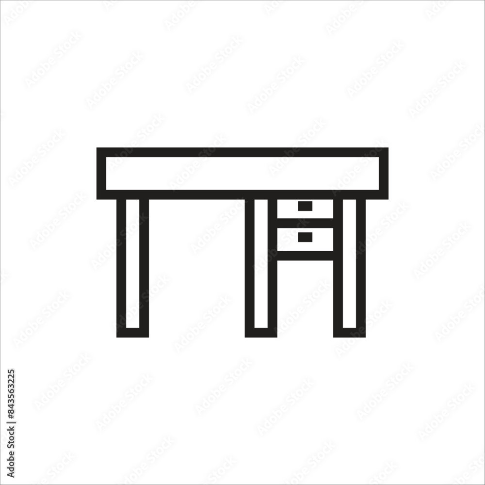 school table vector icon line template school table vector icon line template
