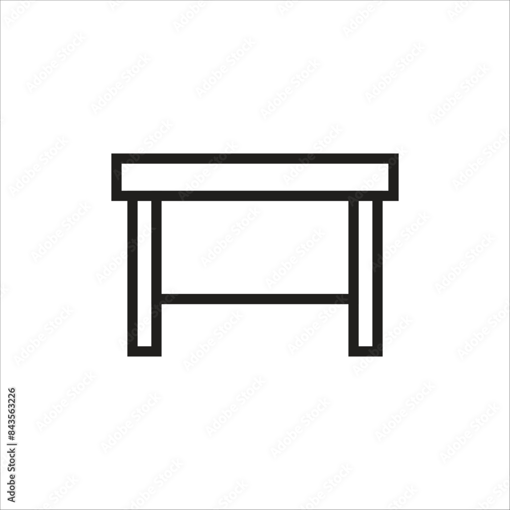 school table vector icon line template school table vector icon line template