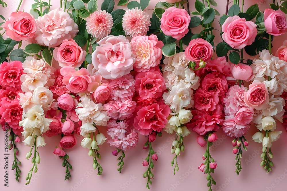 Vibrant Pink and White Flower Arrangement for Floral Design Posters and Cards Vibrant Pink and White Flower Arrangement for Floral Design Posters and Cards