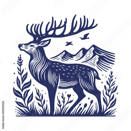 deer vector,  deer silhouette,  deer illustration