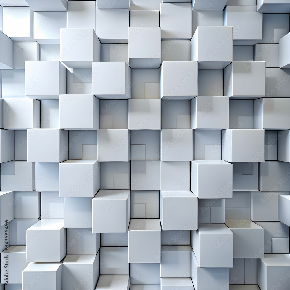 a 3d illustration of white squares and rectangles. a 3d illustration of white squares and rectangles.