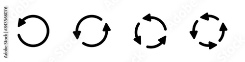 Arrow circle Set Icons. Icon self-healing. Linear Style. Vector icons.