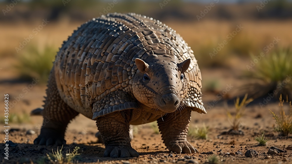 Obraz premium Armored Giants: The Armadillos of the Savanna