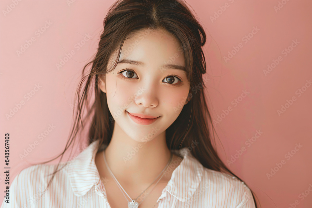 a woman with long hair wearing a white shirt a woman with long hair wearing a white shirt
