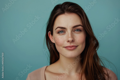 A close up portrait of a young woman with a subtle smile © MagnusCort