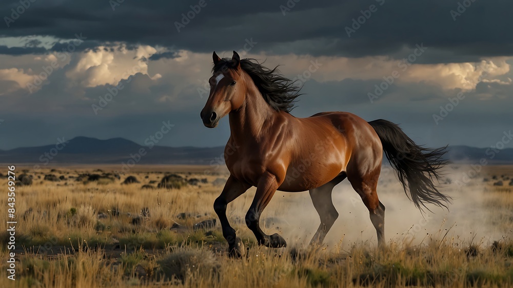 Fototapeta premium horse at sunset