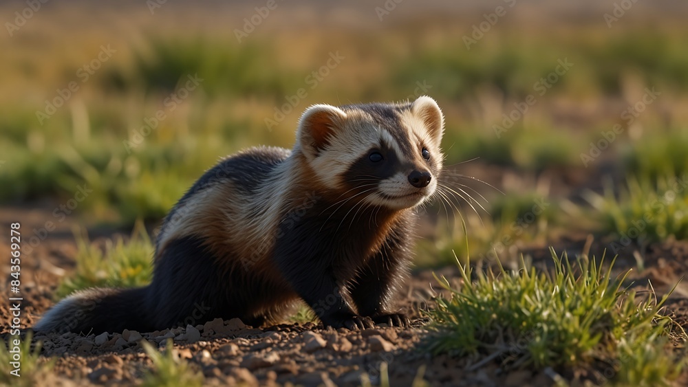 Small and cute Racoon in the savanna Small and cute Racoon in the savanna