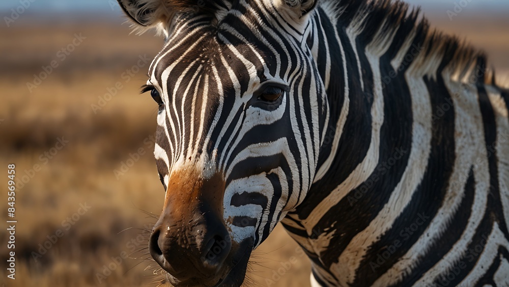 Naklejka premium Zebras Grazing in the Savanna Grasslands