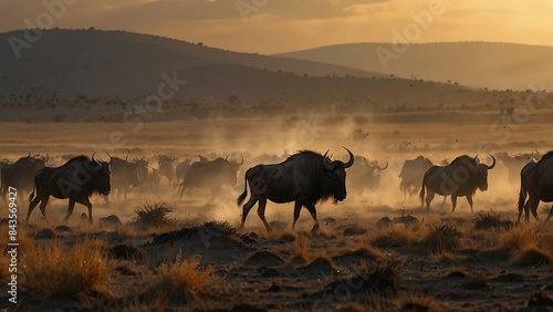 Wallpaper Mural A herd of blue wildebeests Torontodigital.ca