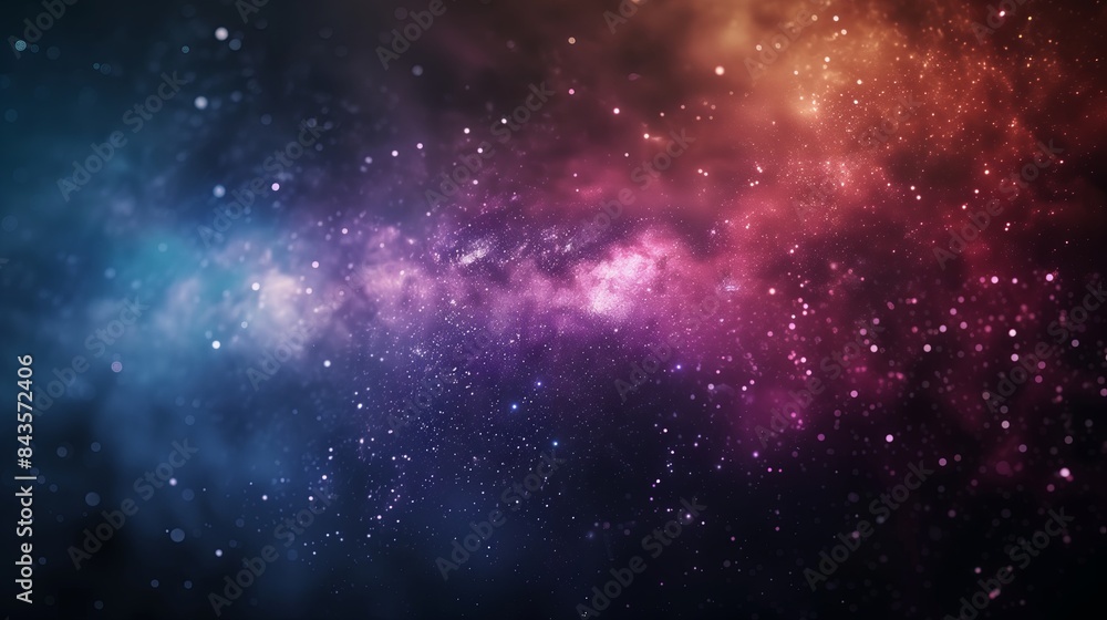 Fototapeta premium Beautiful galaxy and nebula in the night sky. Starry background perfect for astronomy and science enthusiasts. Glowing cosmic light and planets, creating an abstract and mystical