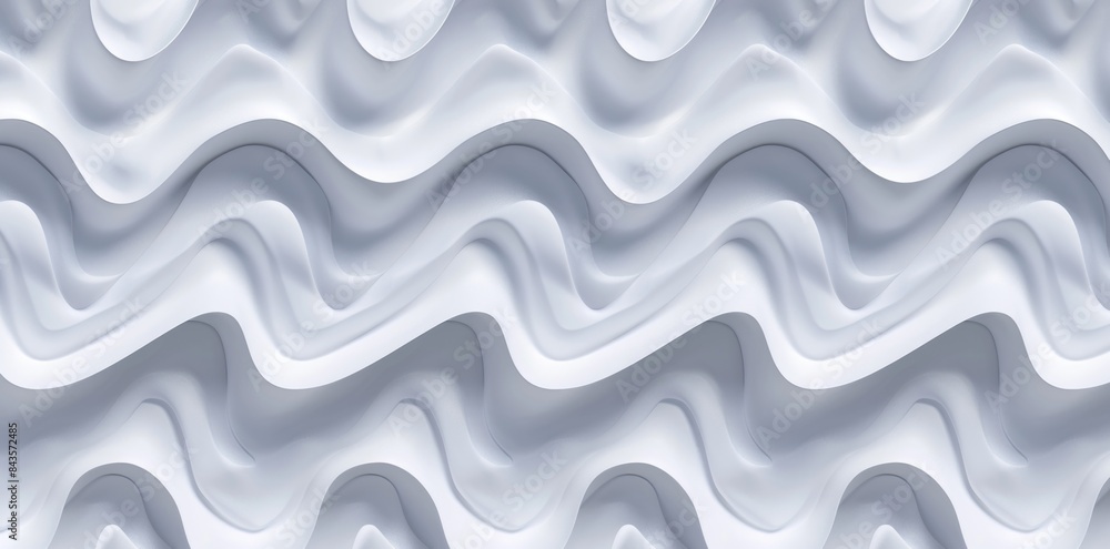 Wavy geometric shapes in white color on light grey background. Wavy geometric shapes in white color on light grey background.
