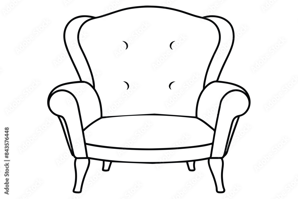 Cute chair line art vector illustration Cute chair line art vector illustration