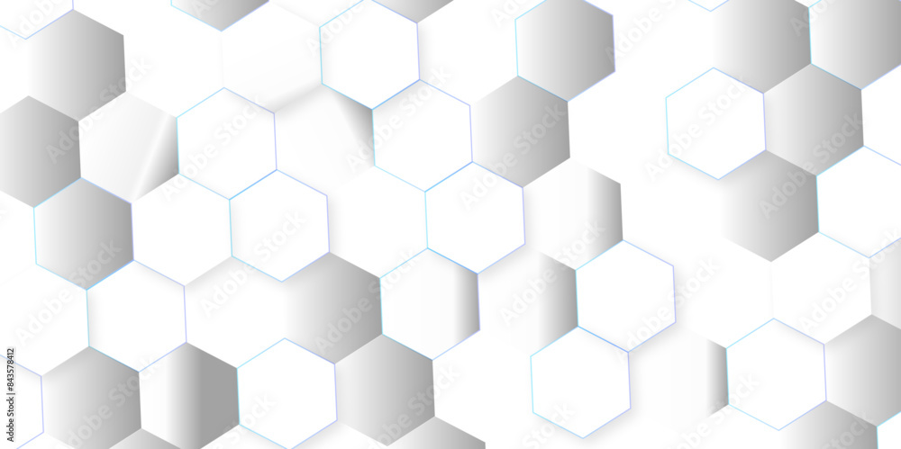 Abstract hexagon background. Futuristic abstract honeycomb mosaic white technology background. Surface polygon pattern with glowing hexagon paper texture vector grid tile and mosaic struct. Abstract hexagon background. Futuristic abstract honeycomb mosaic white technology background. Surface polygon pattern with glowing hexagon paper texture vector grid tile and mosaic struct.