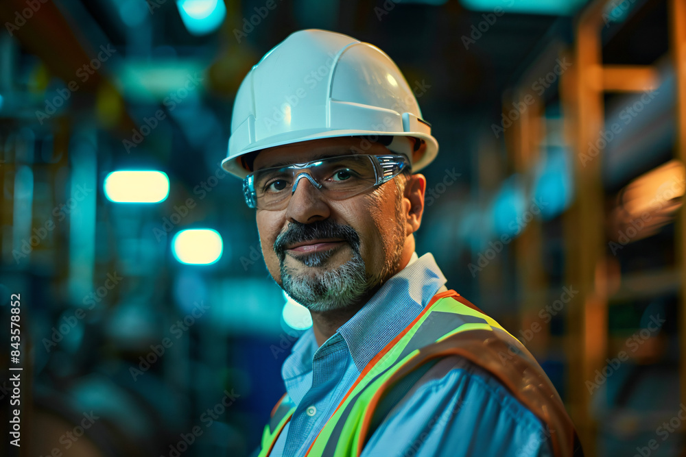 a man wearing a hard hat and safety glasses a man wearing a hard hat and safety glasses