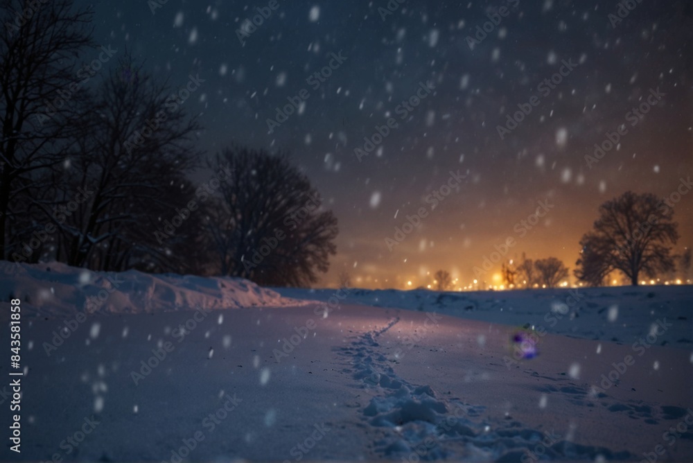 Night winter city bokeh, concept christmas snow holiday. Night winter city bokeh, concept christmas snow holiday.