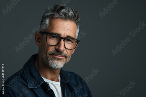a man with glasses and a denim jacket © WapTock