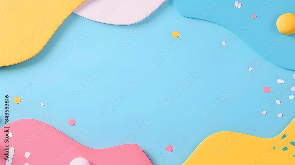 Bright Colorful Geometric Abstract Pop Art Style Banner Background with Playful Shapes Bright Colorful Geometric Abstract Pop Art Style Banner Background with Playful Shapes