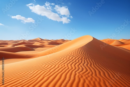 Beautiful sand dunes in the desert beautiful sky
