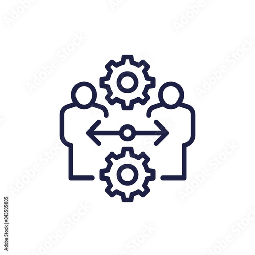 management and hrm line icon on white