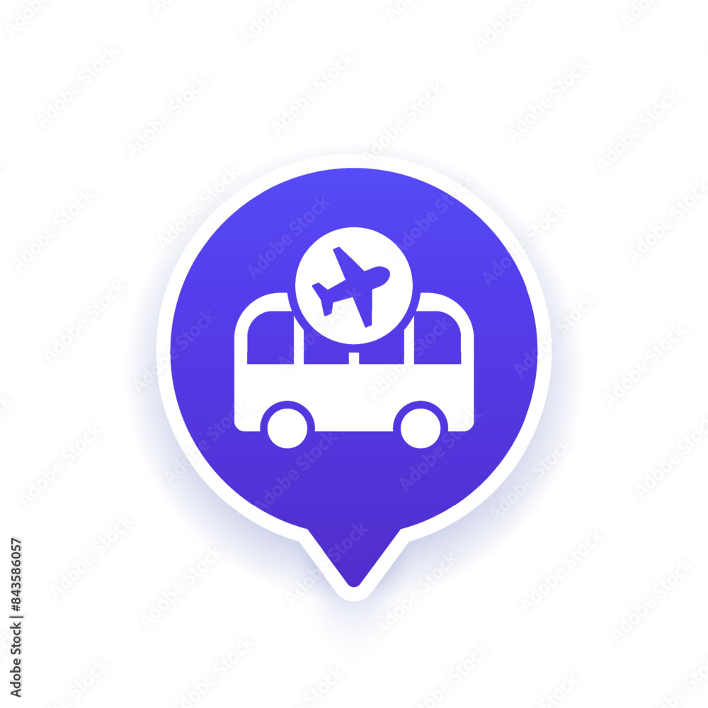 bus to airport, shuttle vector icon bus to airport, shuttle vector icon