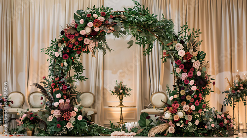 Circular flower arch, wallpaper, Important ceremonial gates and backgrounds © DrPhatPhaw