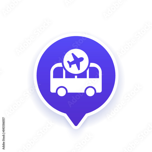 bus to airport, shuttle vector icon