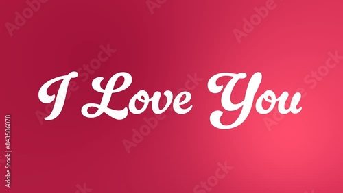 I Love you animation text handwritting inkdrop, suitable for greeting Video for someone we love