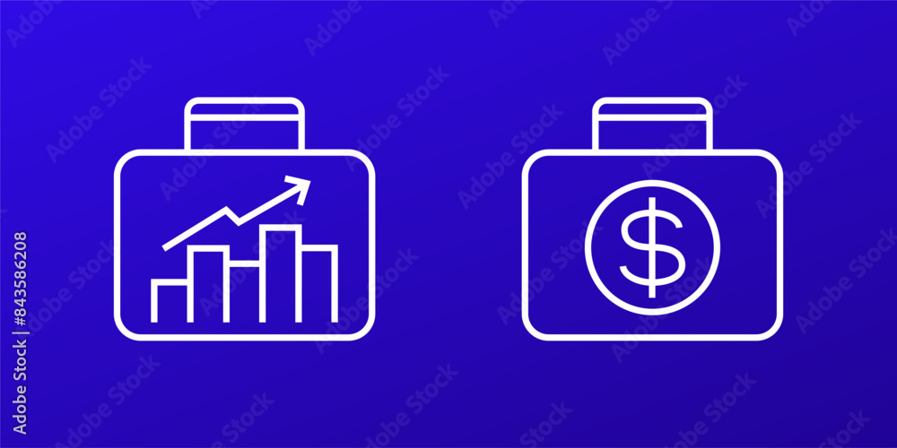 Growing portfolio line icons, vector Growing portfolio line icons, vector
