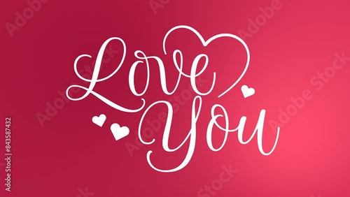 Love you animated text inkdrop handwriting, Good for greeting someone we love on big days