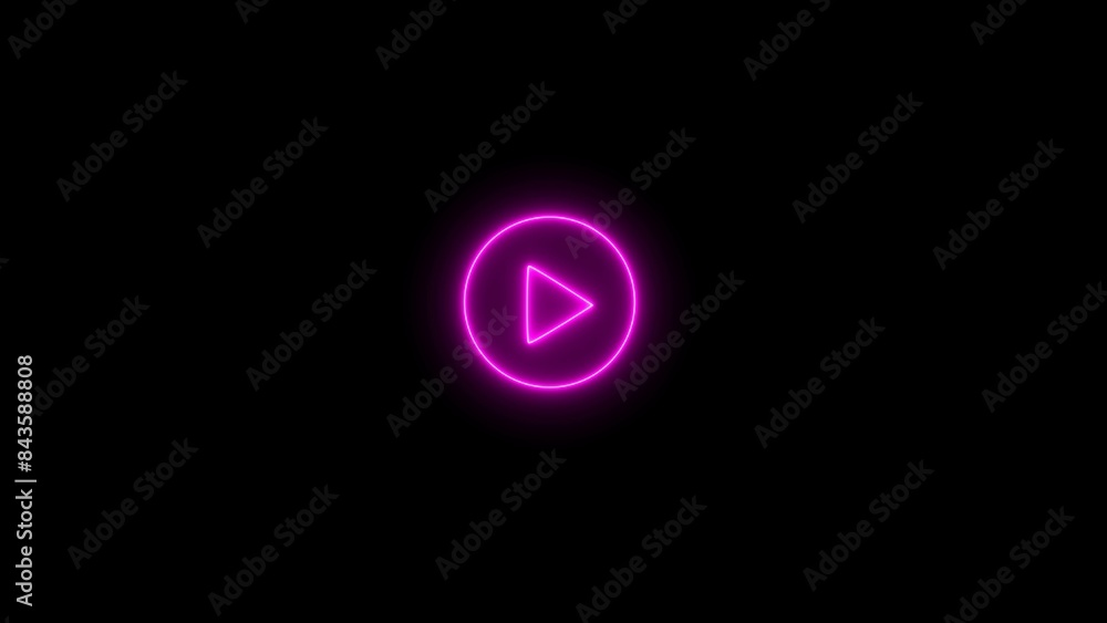 Abstract Audio icon. Glowing pink neon line musical note icon on black background. Neon music note icon. Play icons, Press to start. Multimedia, audio, music Abstract Audio icon. Glowing pink neon line musical note icon on black background. Neon music note icon. Play icons, Press to start. Multimedia, audio, music