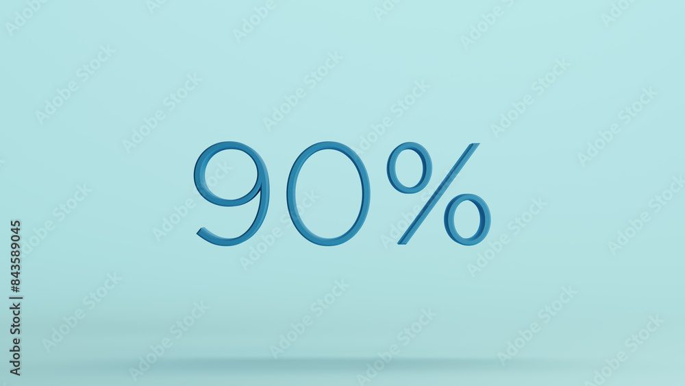 Blue 90 percent % sign business discount symbol pale background 3d illustration render digital rendering Blue 90 percent % sign business discount symbol pale background 3d illustration render digital rendering
