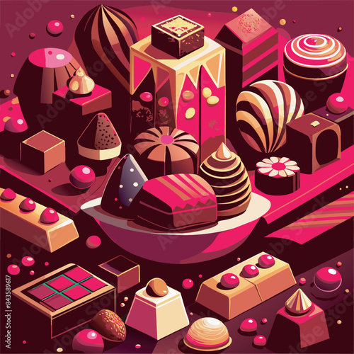 chocolates and candies vector illustration
