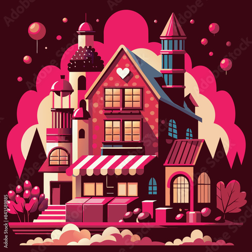 candy house vector illustration