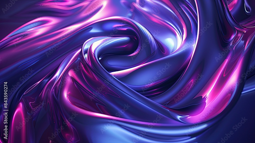 Obraz premium vibrant 3d holographic wave render.