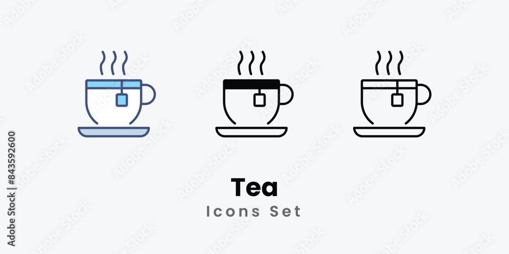 Tea icons vector set stock illustration. Tea icons vector set stock illustration.