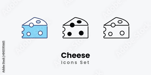 Cheese icons vector set stock illustration.