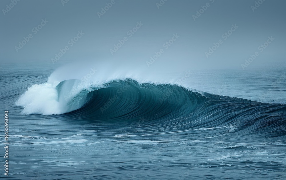 A large wave is crashing into the ocean A large wave is crashing into the ocean